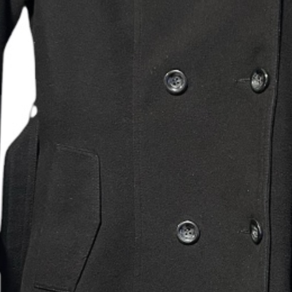 MaxMara Black Wool Blend Double-Breasted Plaid Lined Hooded Coat Size XL - Picture 9 of 9